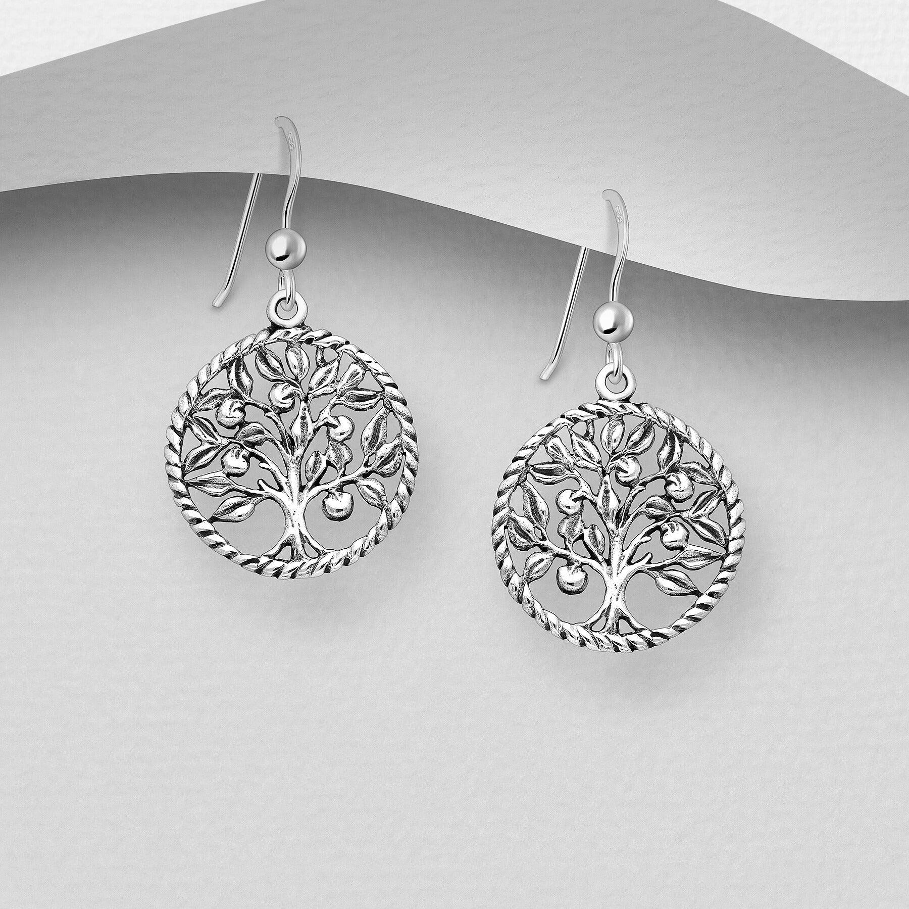 PREMIUM COLLECTION | Isolde -tree of life silver earrings 