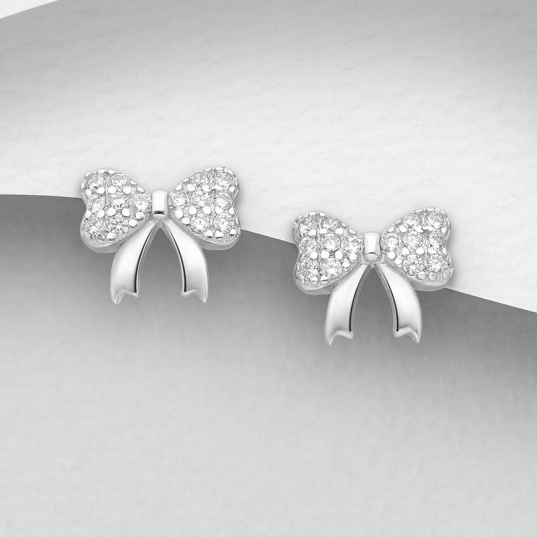 PREMIUM COLLECTION | Linda -bright bow-shaped silver buttons