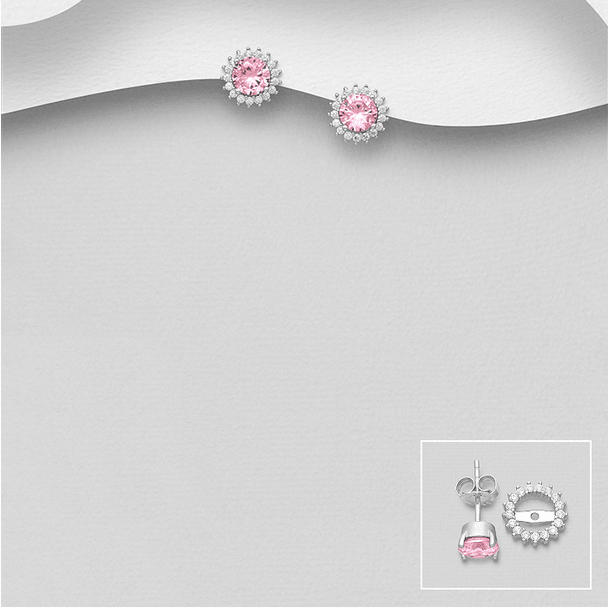 PREMIUM COLLECTION | Eva pink 2 in 1 crystal buttons