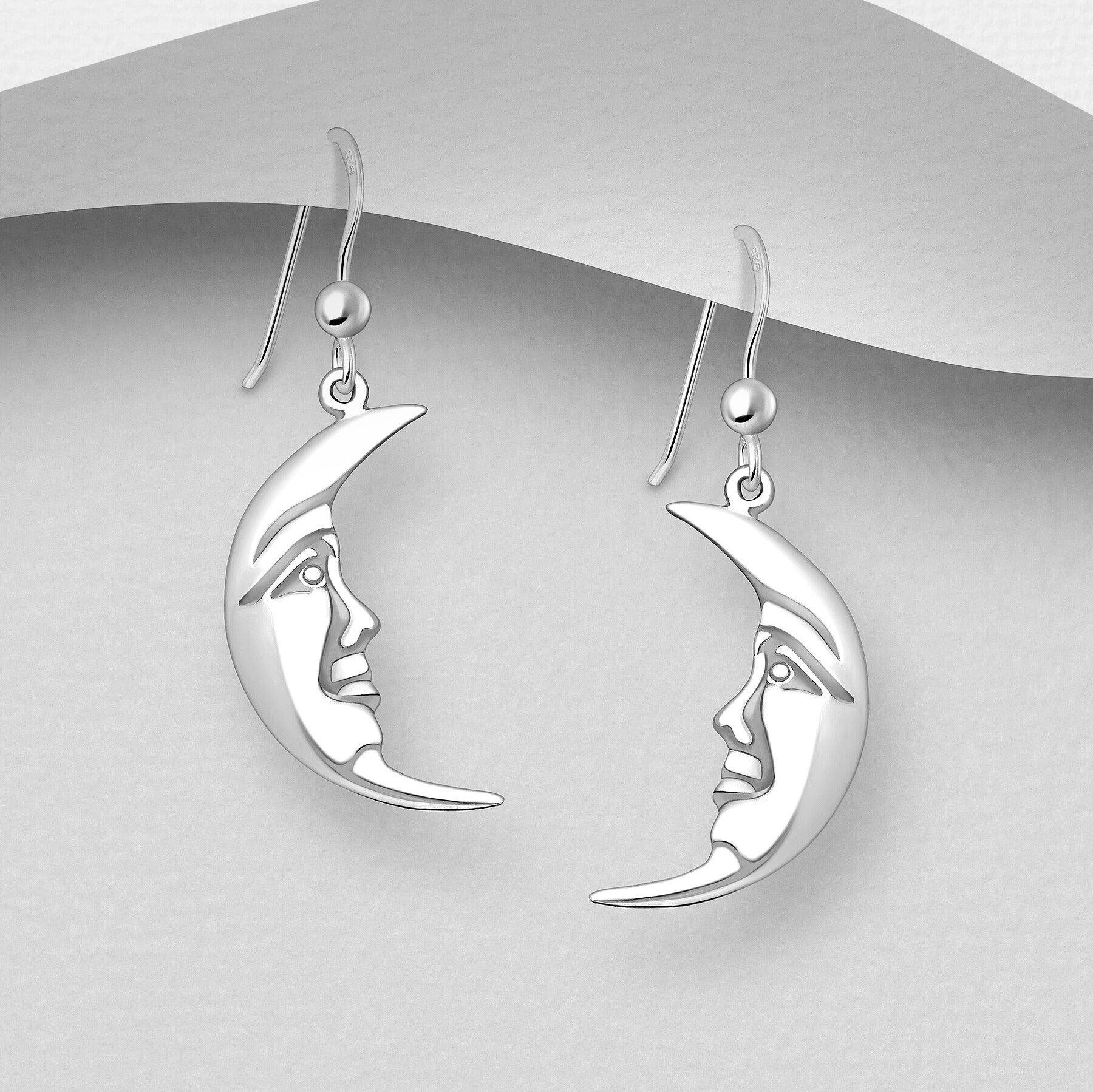 PREMIUM COLLECTION | Moon crescent silver earrings 