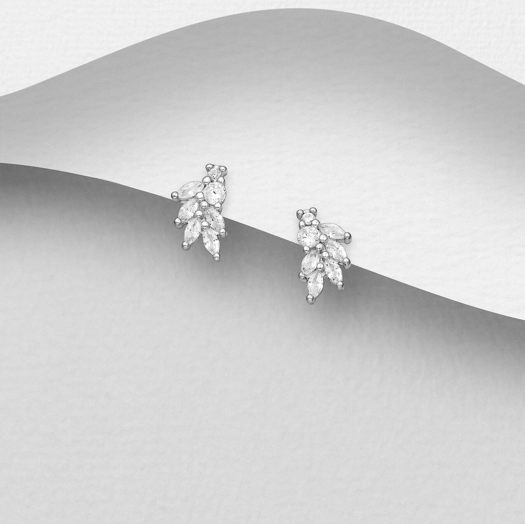 PREMIUM COLLECTION | Agneta -bright leaf-shaped silver buttons