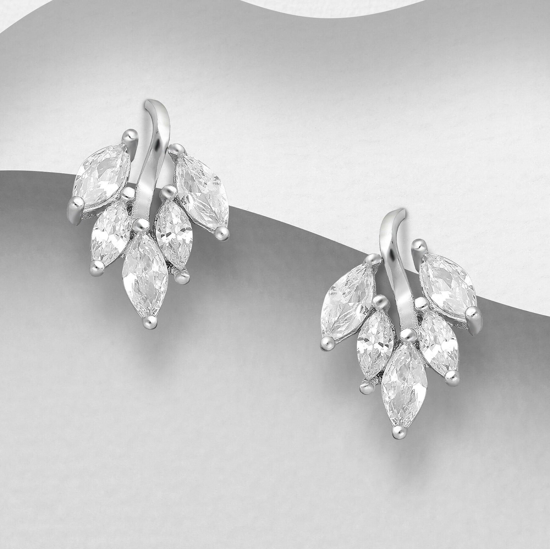 PREMIUM COLLECTION | Olive bright leaf-shaped silver buttons