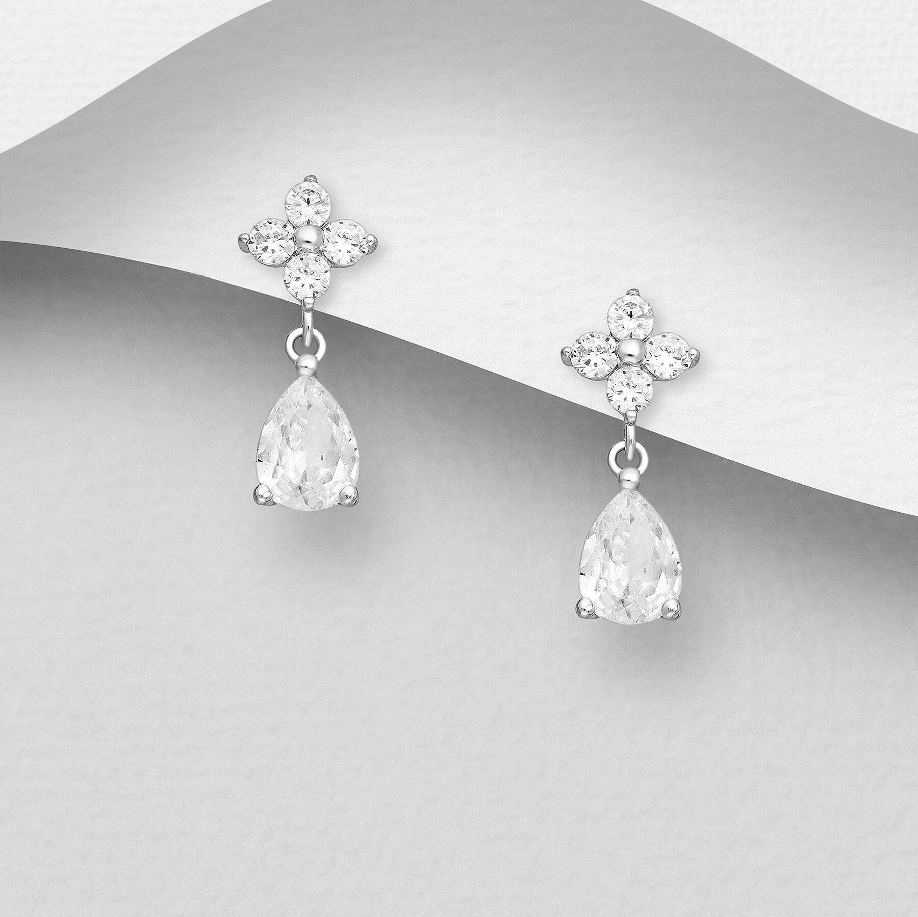 PREMIUM COLLECTION | Juliette teardrop silver earrings 