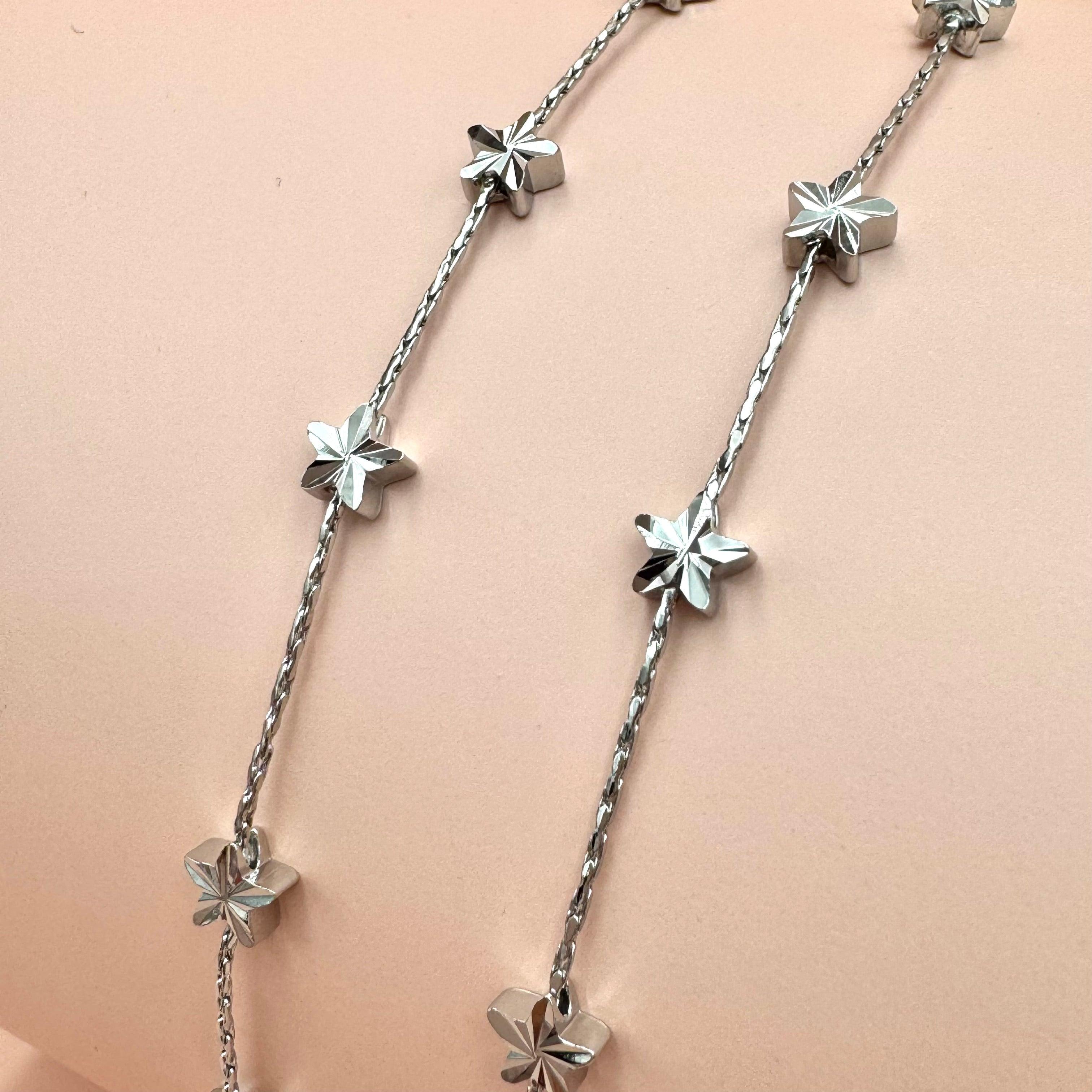 FRENCH RIVIERA | Étoile Earrings Long Star Earrings (Silver)