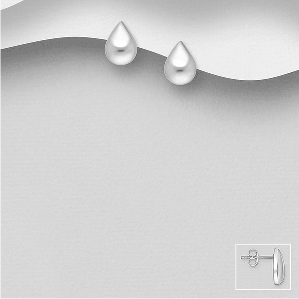 PREMIUM COLLECTION | Benita teardrop silver buttons 