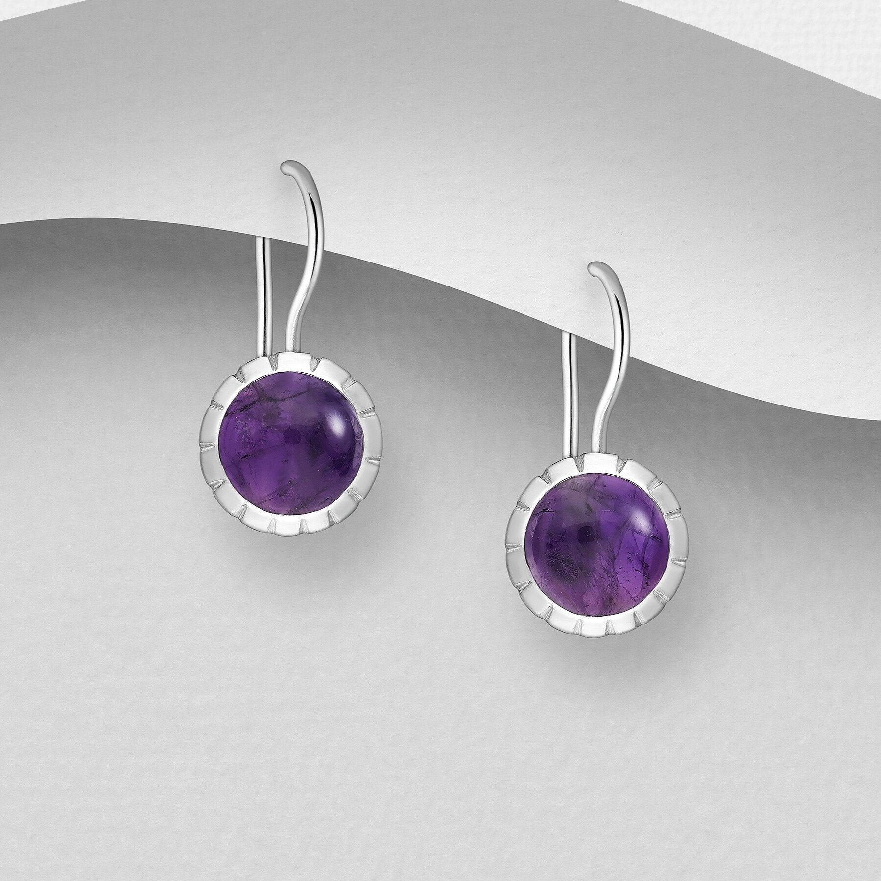 PREMIUM COLLECTION | Evelina silver earrings with amethyst 