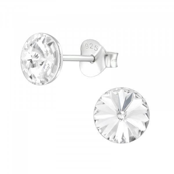 Silver buttons, Carla clear round crystal buttons