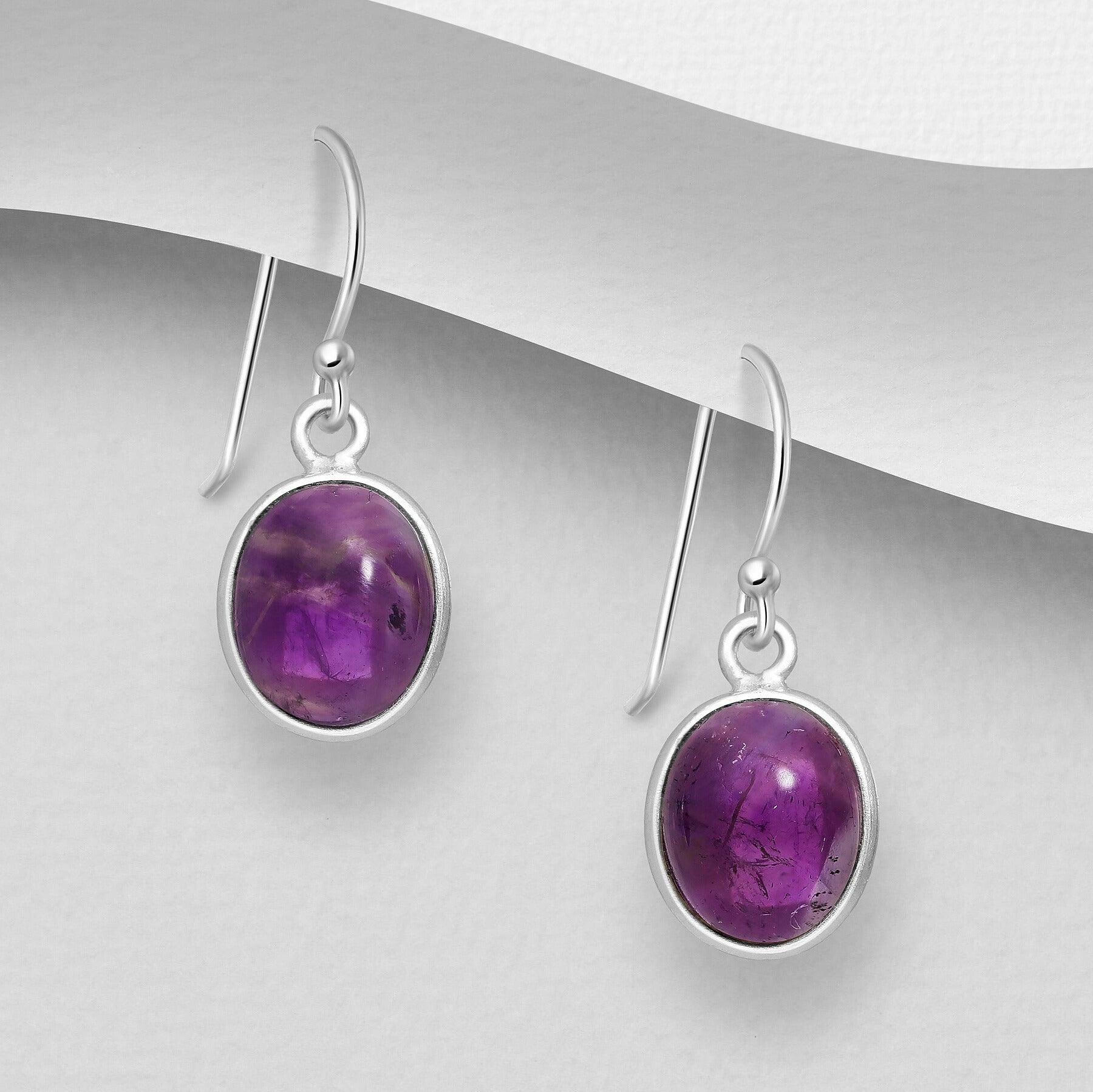 PREMIUM COLLECTION | Cecilia silver earrings with amethyst 