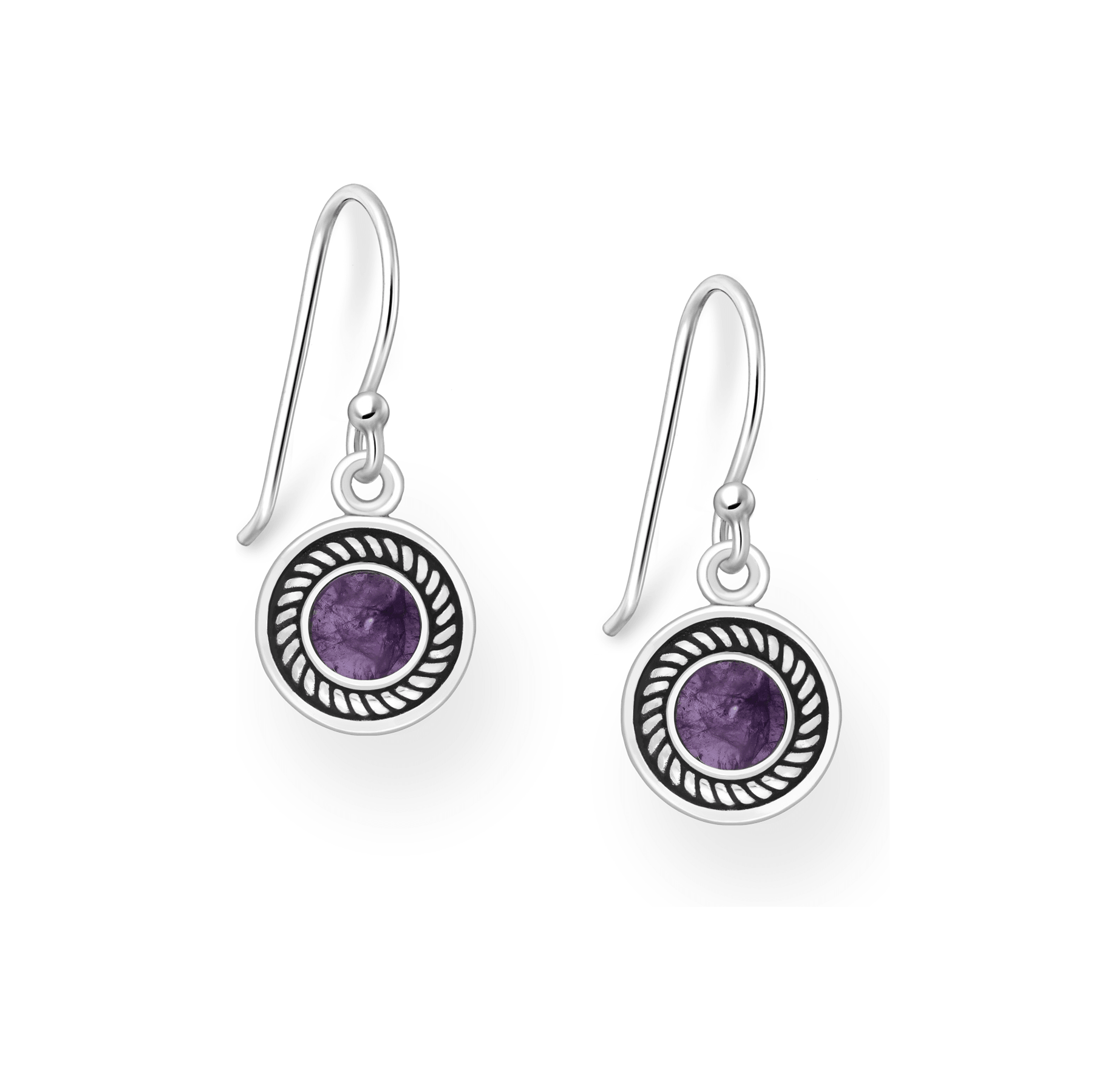 PREMIUM COLLECTION | Emelie silver earrings with amethyst 