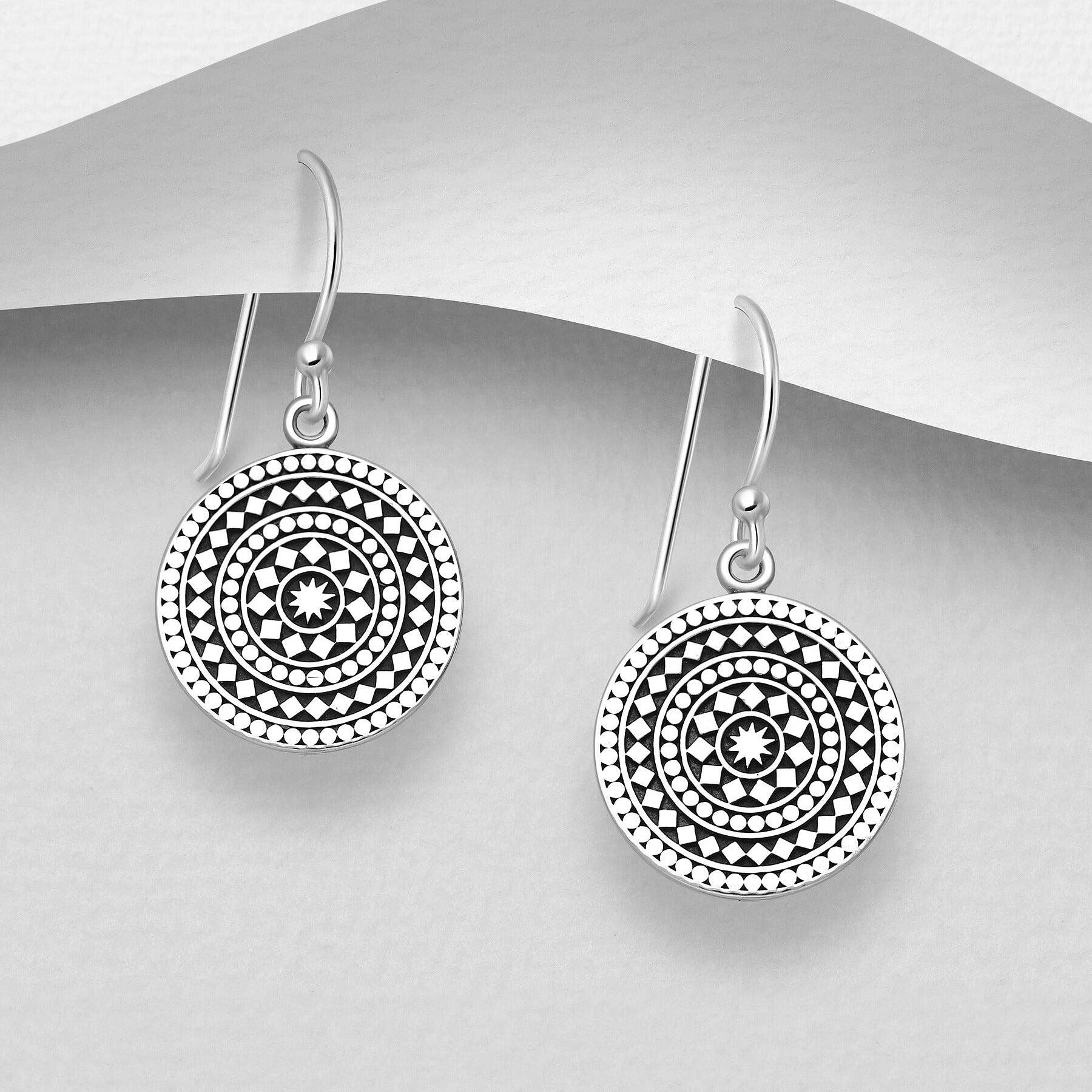 PREMIUM COLLECTION | Sage bohemian silver earrings 