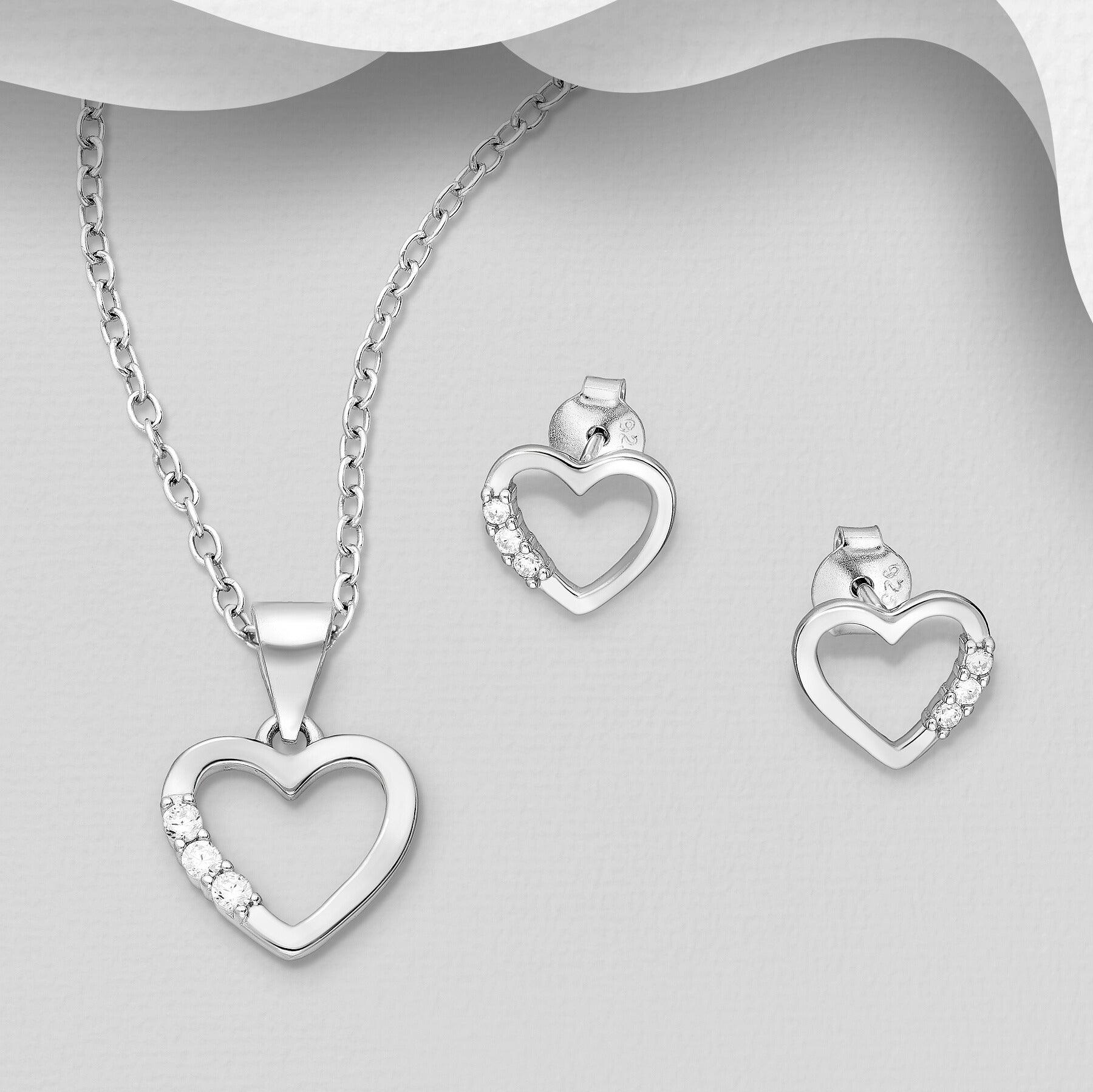 PREMIUM COLLECTION | Timeless Love silver jewelry set with heart