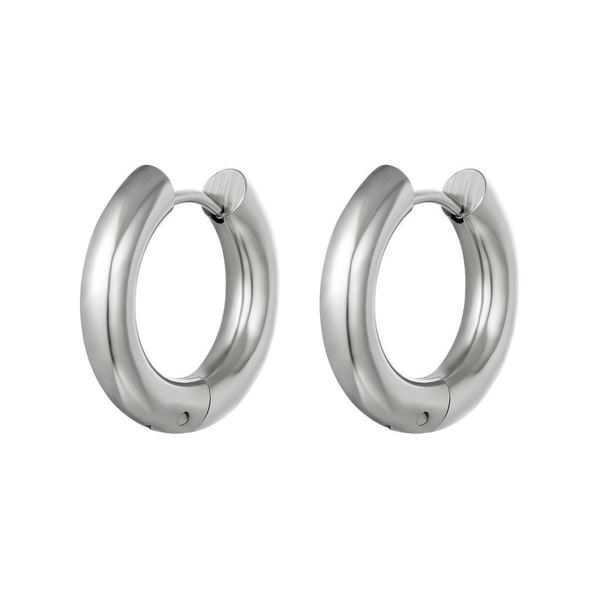 FRENCH RIVIERA | Fay thick silver-colored surgical steel rings