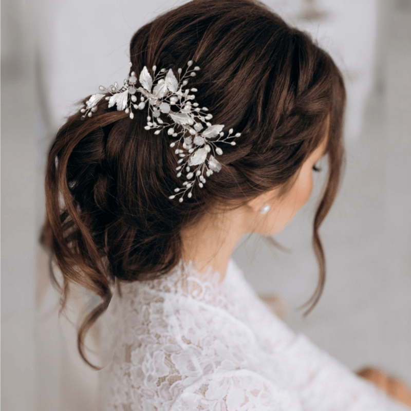 ATHENA BRIDAL | Felicia pearl-embellished hair accessory (silver)