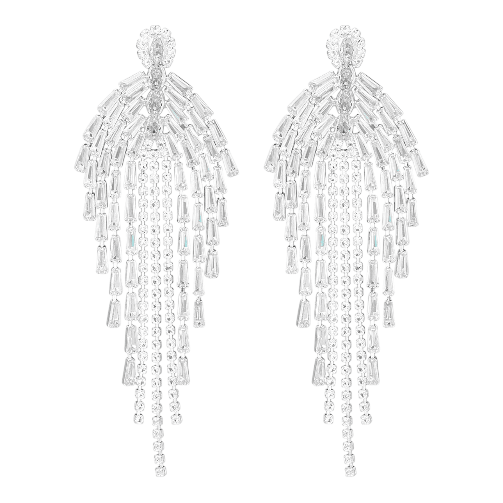 FRENCH RIVIERA | Mackenzie -bright silver rhinestone earrings