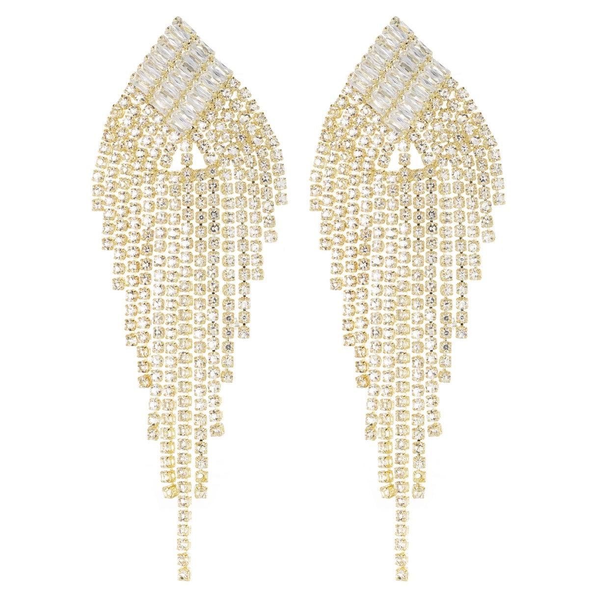 FRENCH RIVIERA | Skylar bright gold rhinestone earrings