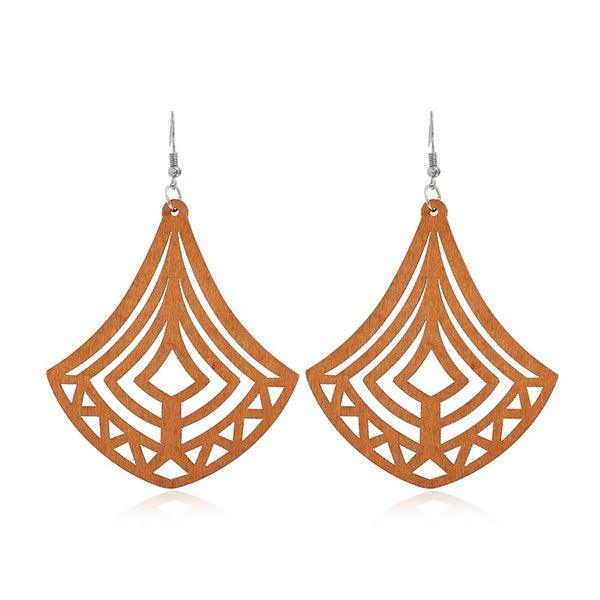 Wooden earrings, Wanda - large decorative earrings