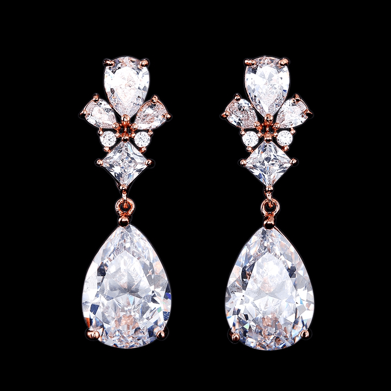 ATHENA BRIDAL | Luxury Sara Earrings -ruusukultaiset pisarakorvakorut