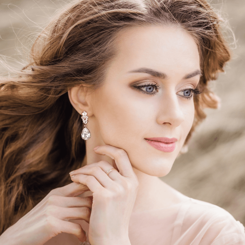 ATHENA BRIDAL | Luxury Sara Earrings -ruusukultaiset pisarakorvakorut