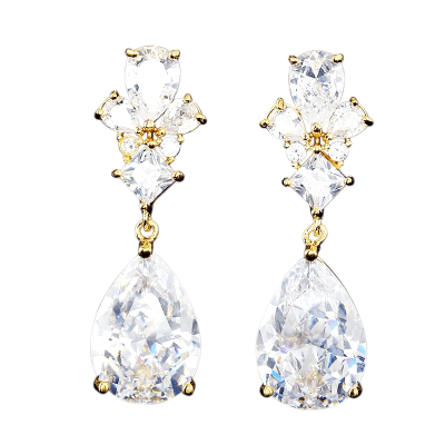 ATHENA BRIDAL | Luxury Sara Earrings - gold-colored drop earrings