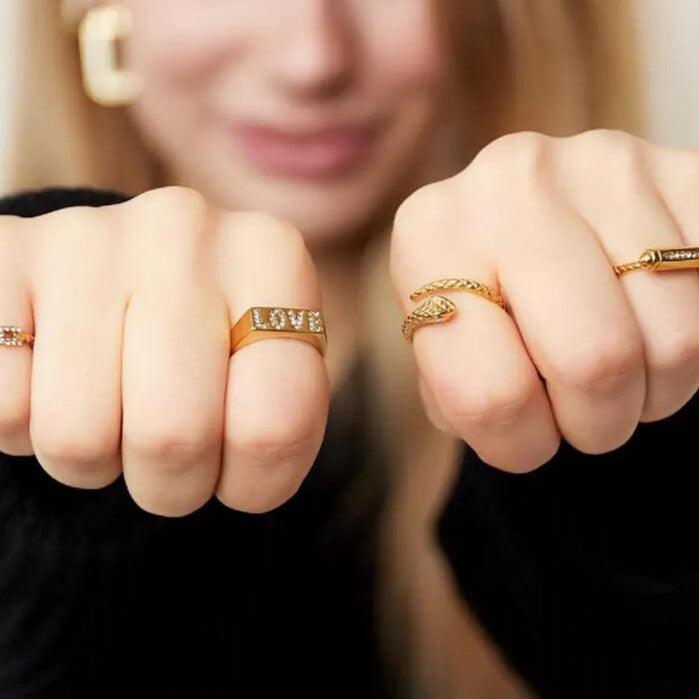 FRENCH RIVIERA | Lara Snake Ring -snake ring made of surgical steel