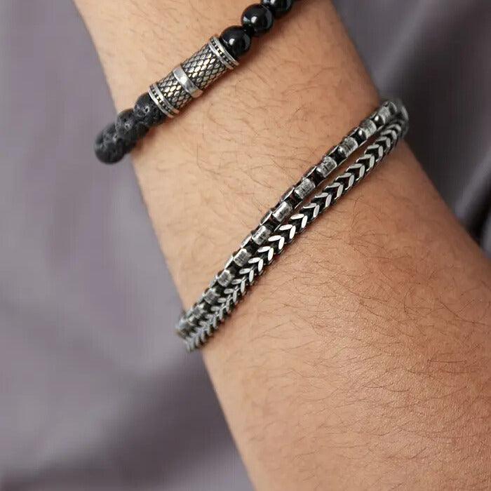 Surgical steel bracelet, Logan double layer bracelet