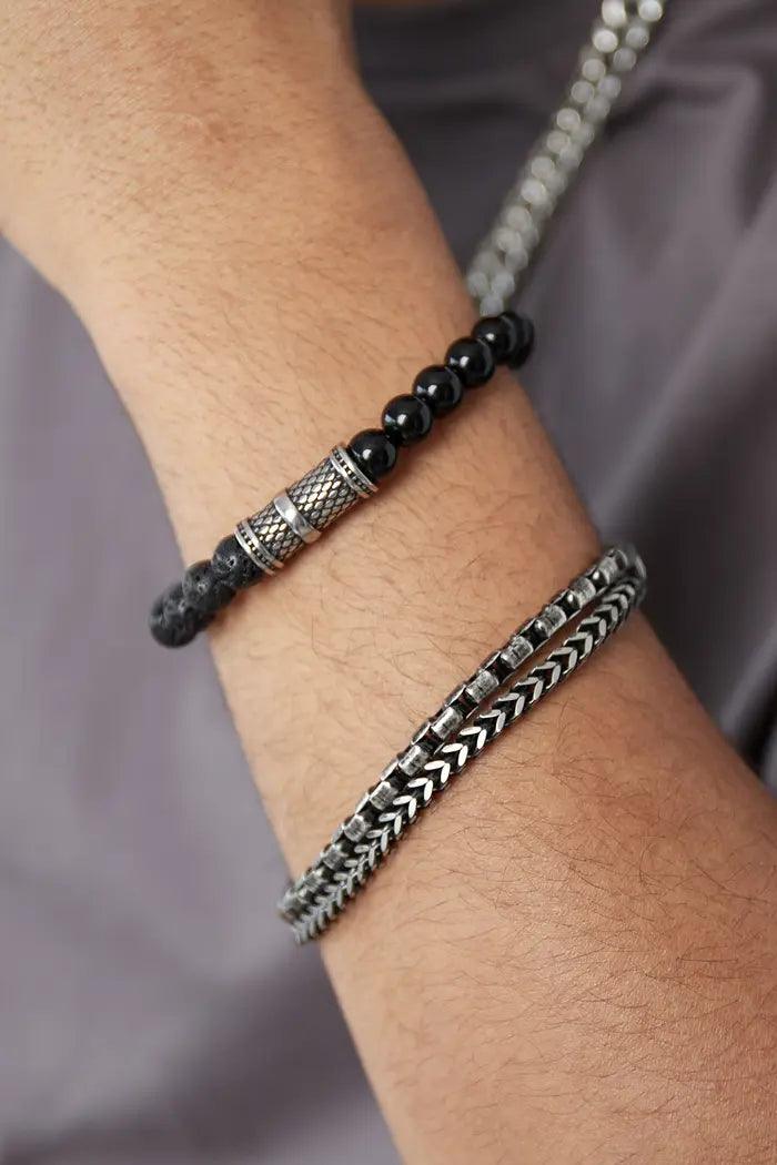 Surgical steel bracelet, Logan double layer bracelet