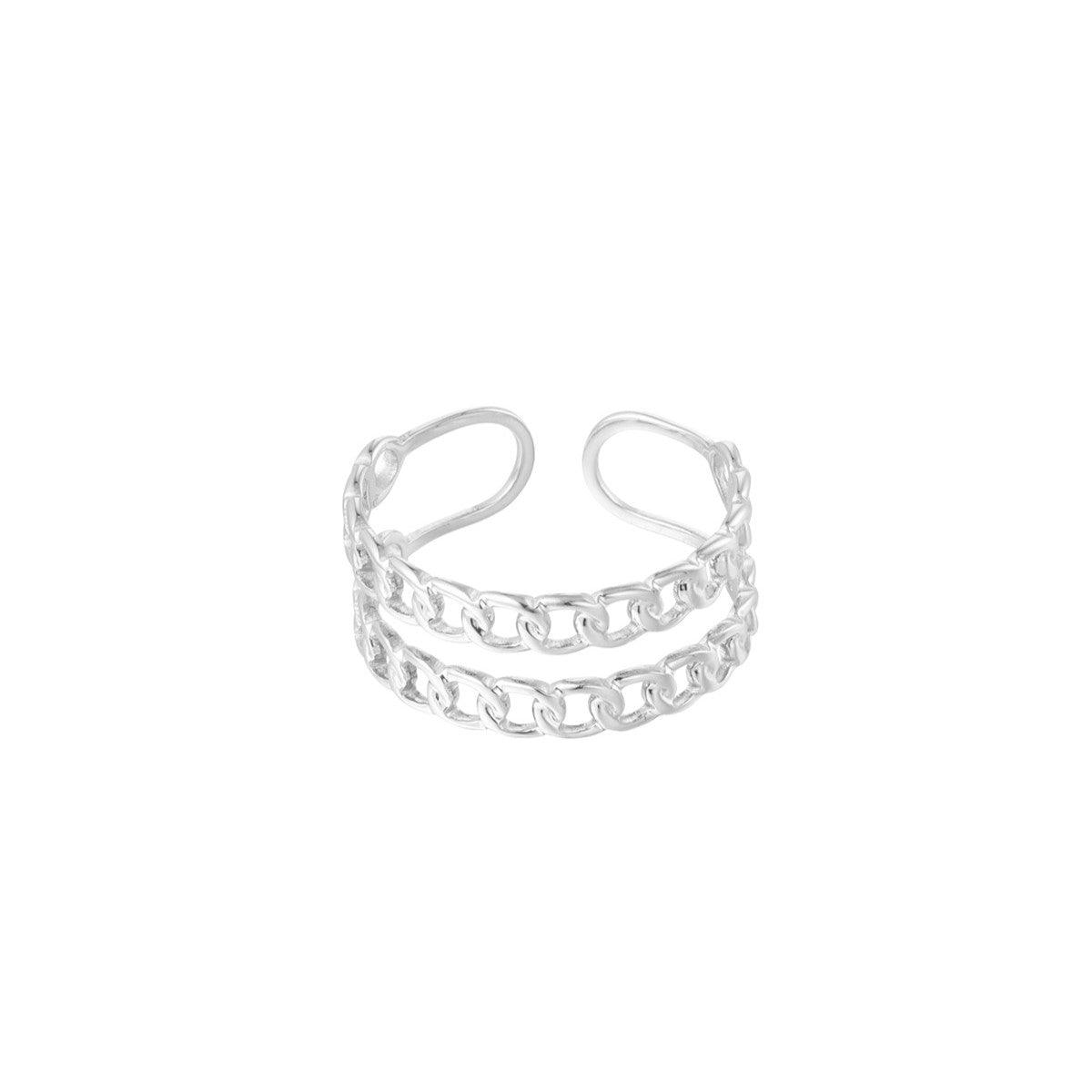 FRENCH RIVIERA | Ivy Ring -stoneless chain ring made of surgical steel (silver)