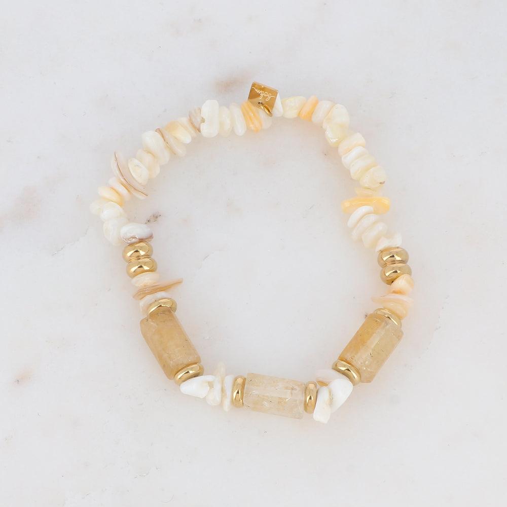 BOHM PARIS | Bracelet Ambérine -citrine bracelet with shell beads