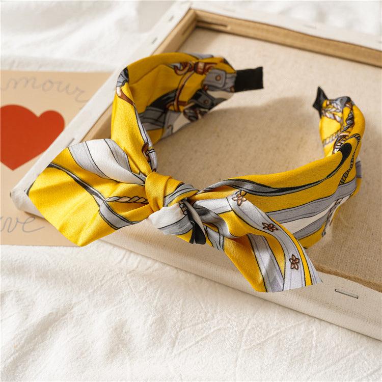 SUGAR SUGAR®, Vera yellow patterned comfy bow headband