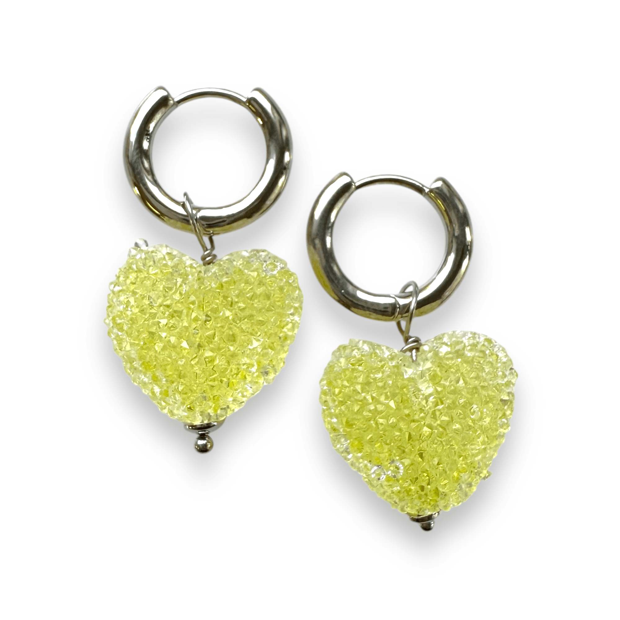 FRENCH RIVIERA | Sweetest Thing heart earrings (yellow)