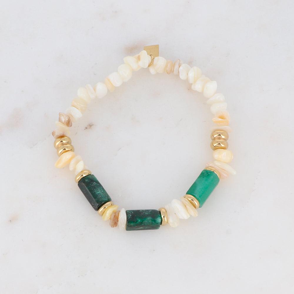 BOHM PARIS | Bracelet Ambérine -jasper bracelet with shell beads