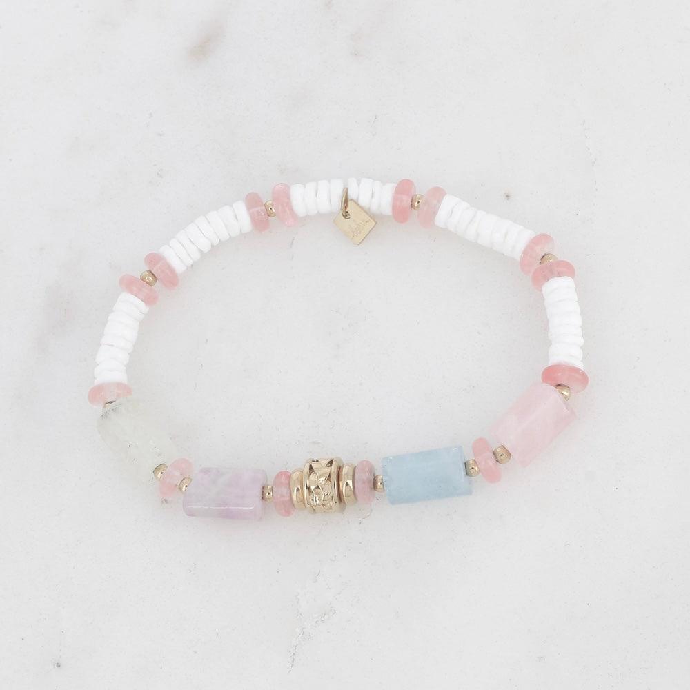 BOHM PARIS | Bracelet Cylindre - pink natural stone bracelet