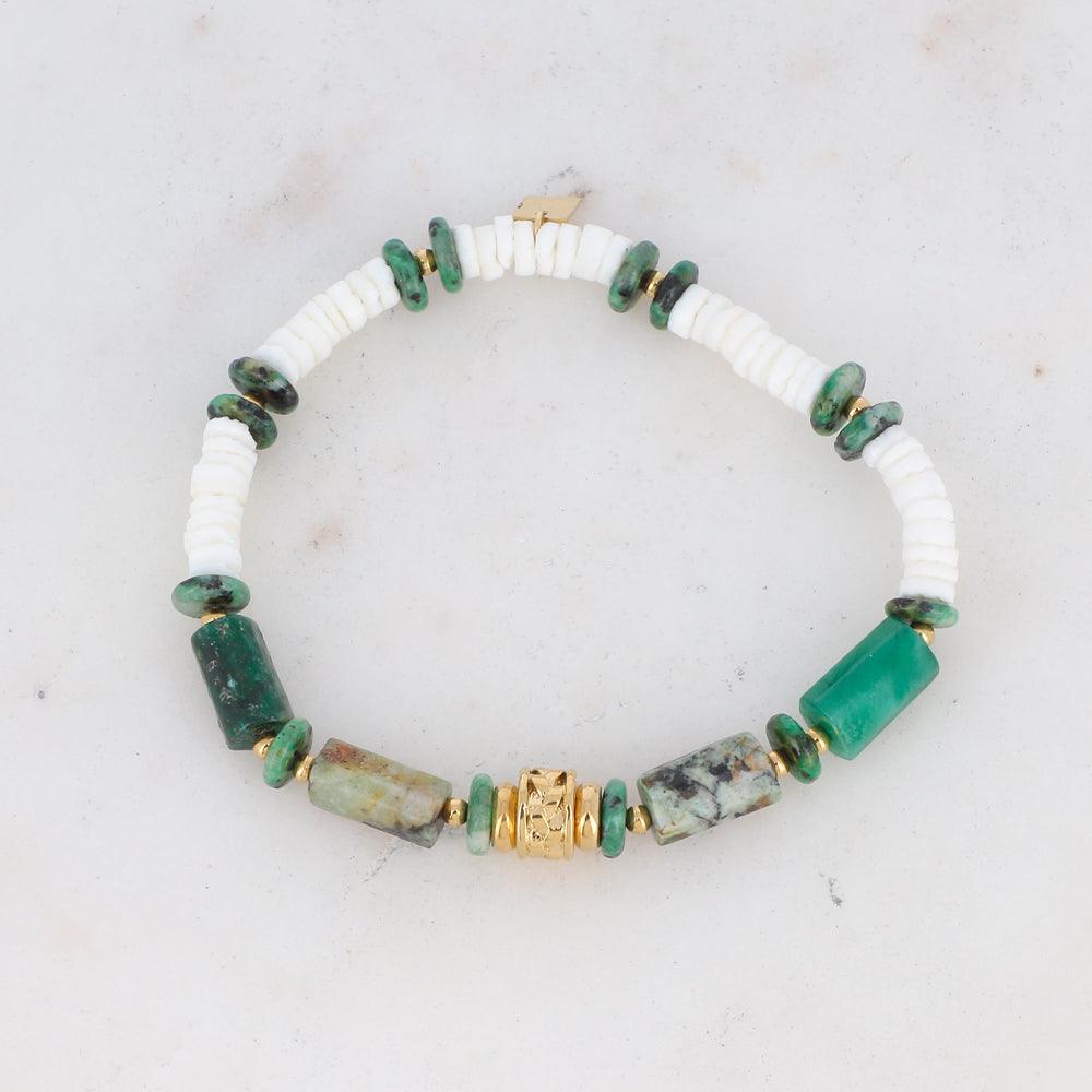 BOHM PARIS | Bracelet Cylindre - green natural stone bracelet