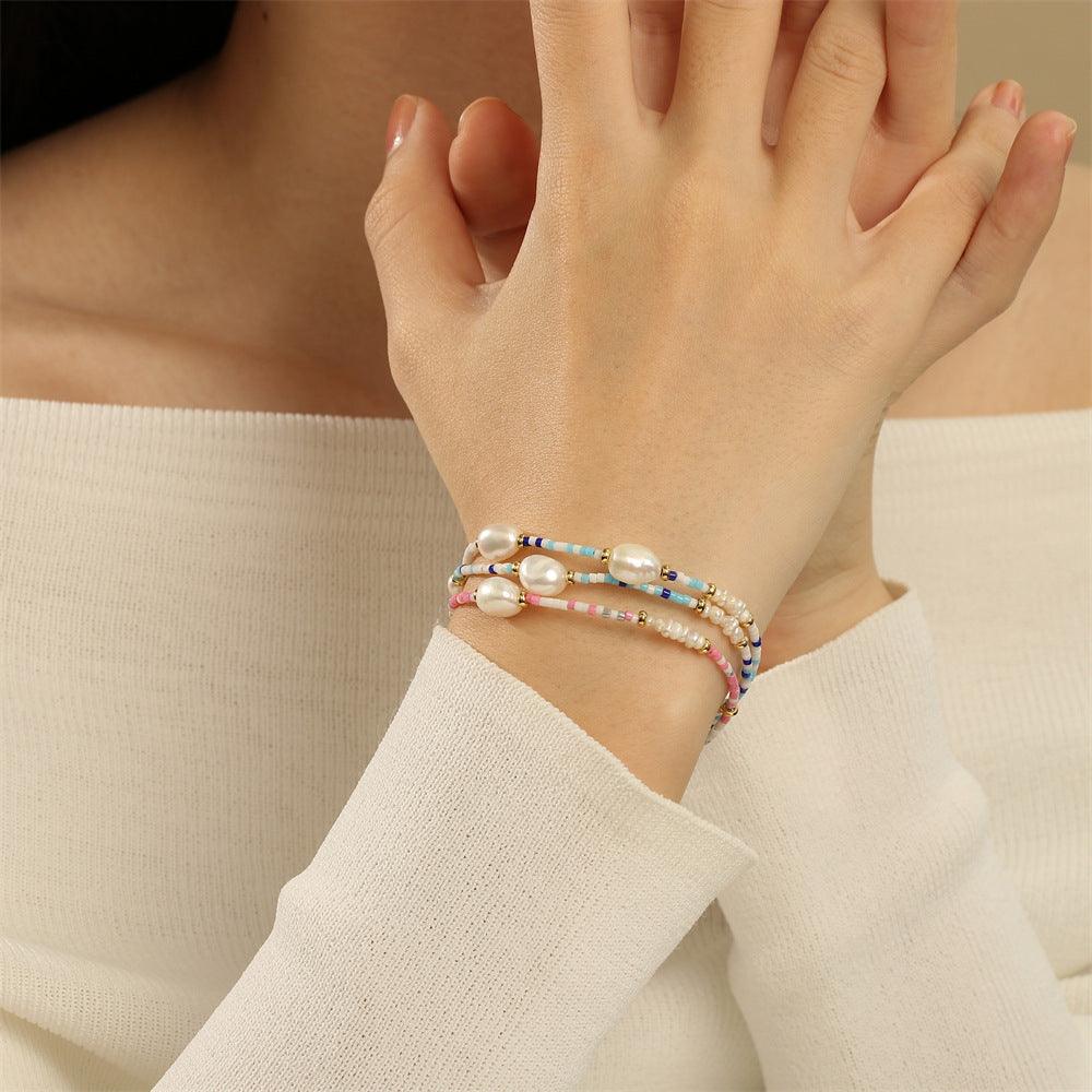 FRENCH RIVIERA | Sweet Summer pink pearl bracelet