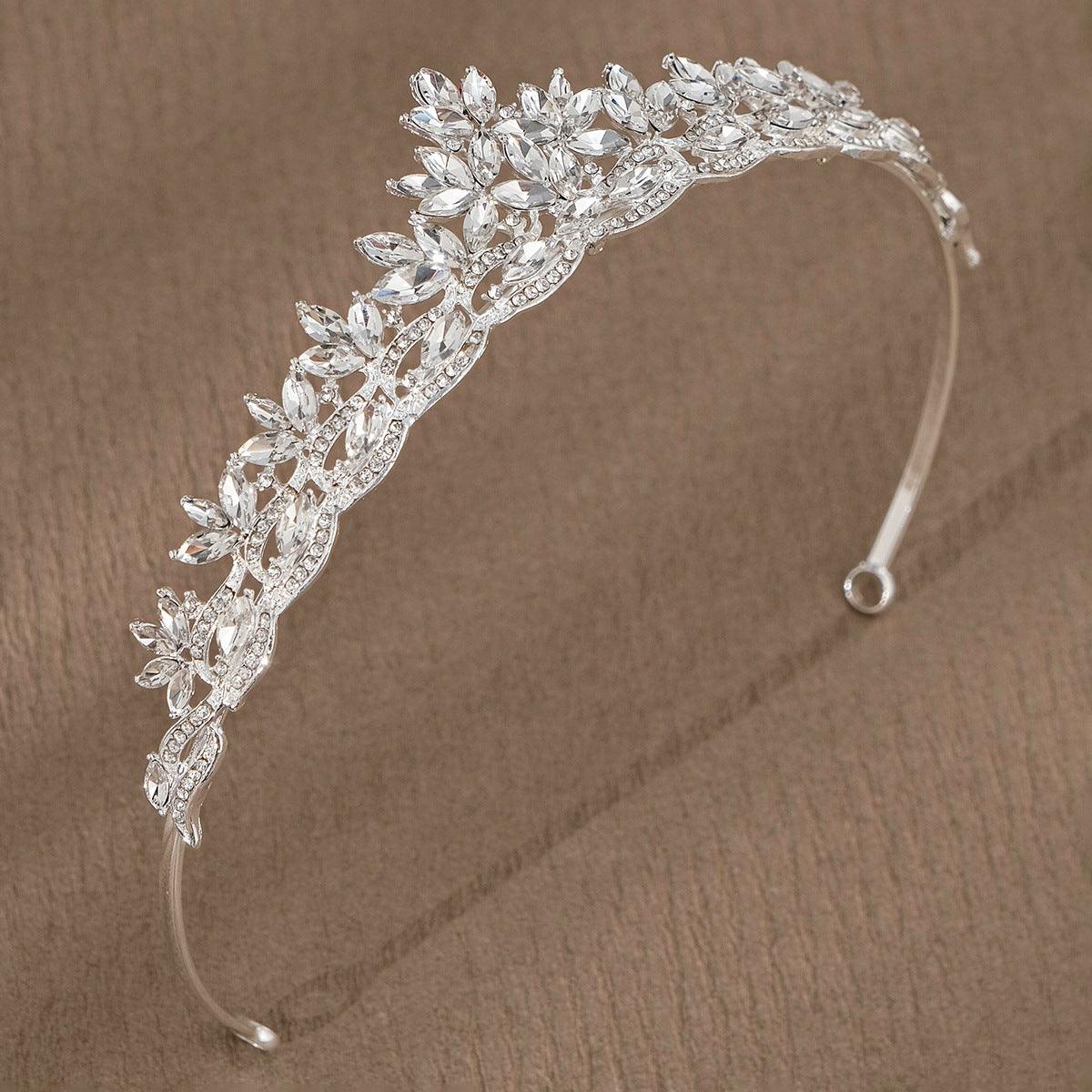 ROMANCE, Augusta silver-colored tiara with bright stones