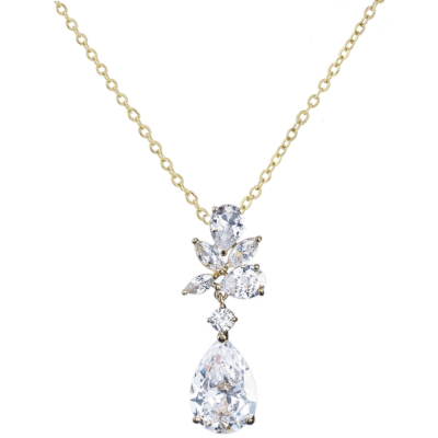 ATHENA BRIDAL | Madeleine crystal necklace (gold)