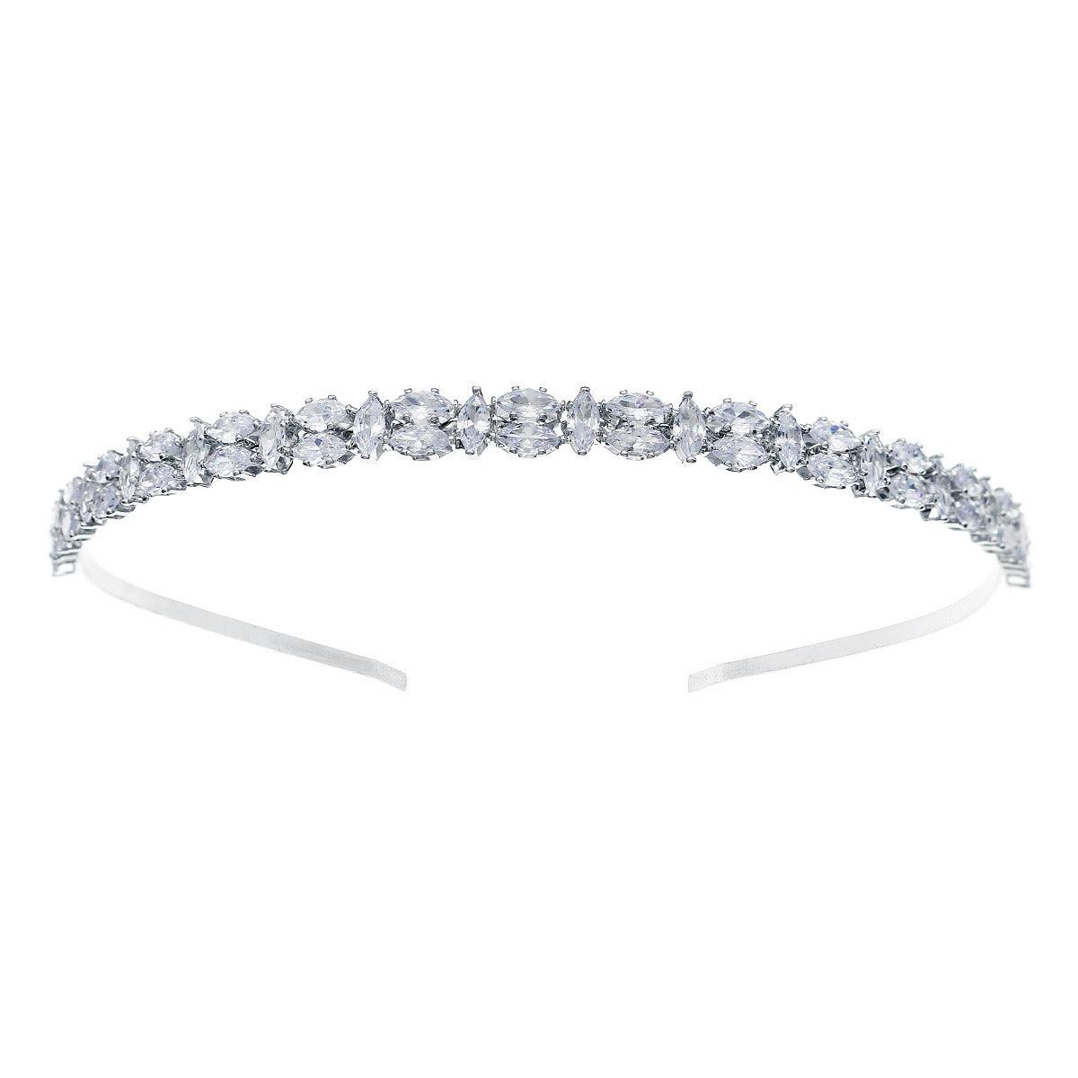 ROMANCE, Caroline -silver-colored party headband with clear crystals