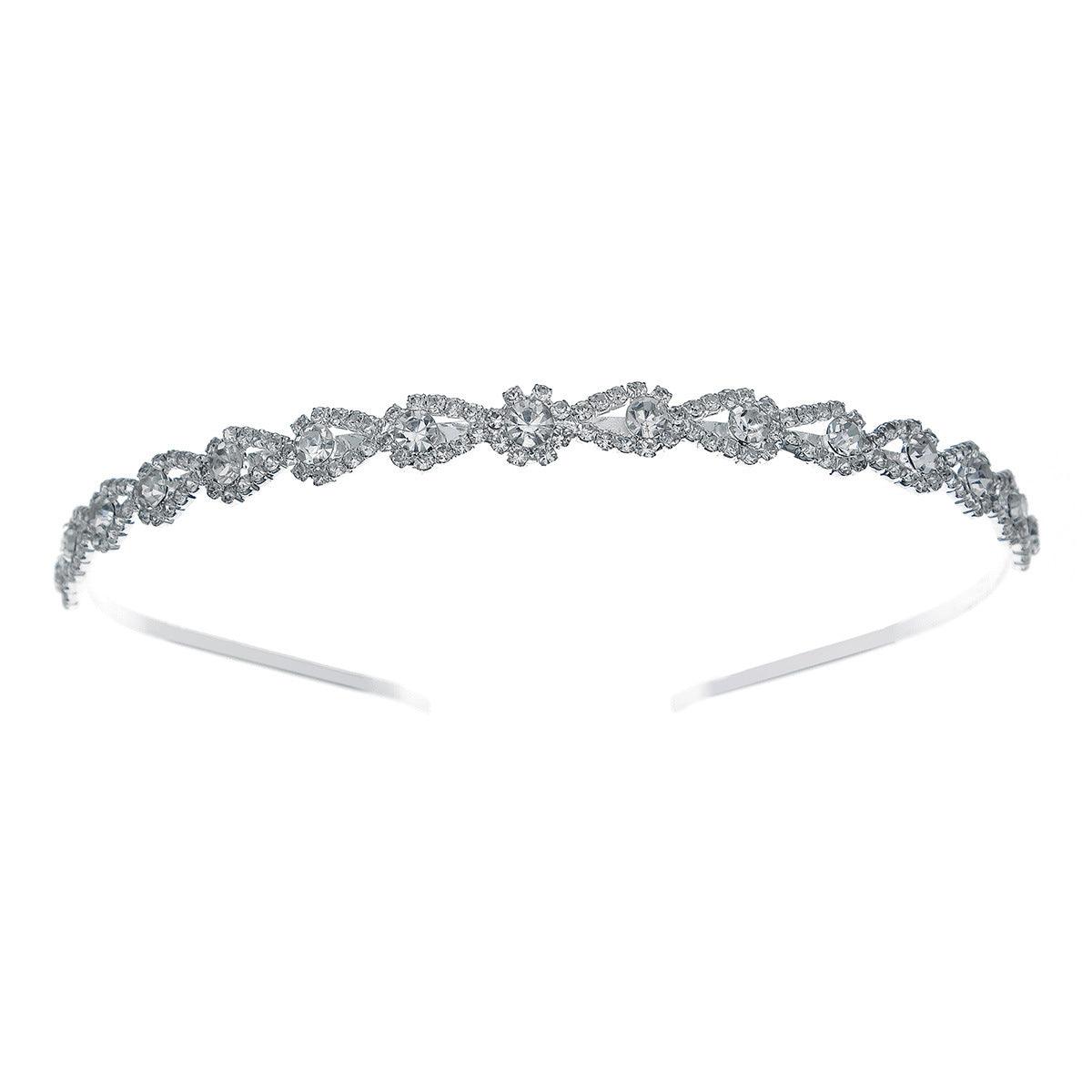 ROMANCE, Cecilia -silver-colored party headband with bright rhinestones