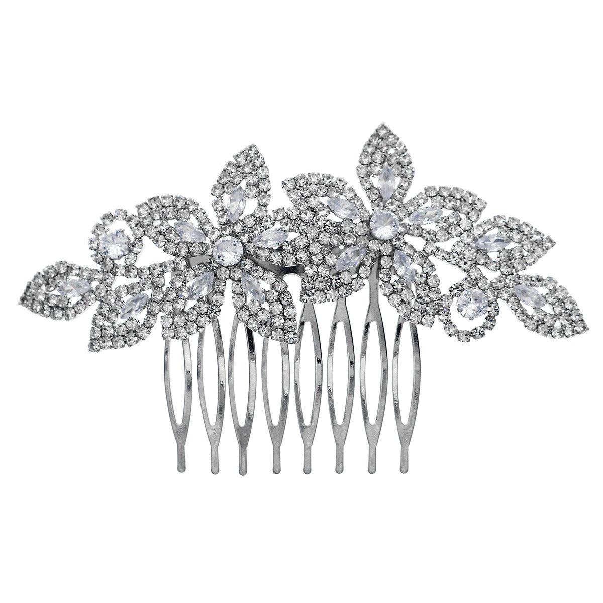 ROMANCE | Angela silver-tone crystal hair ornament