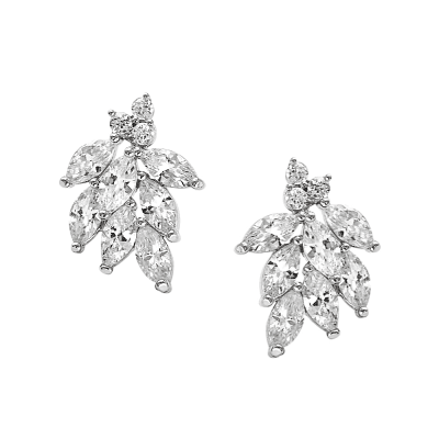 ATHENA BRIDAL | Helene crystal stud earrings (silver)