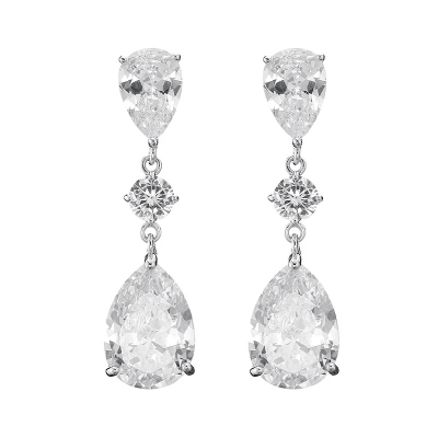 Earrings, ATHENA BRIDAL | Florence glittering drop earrings