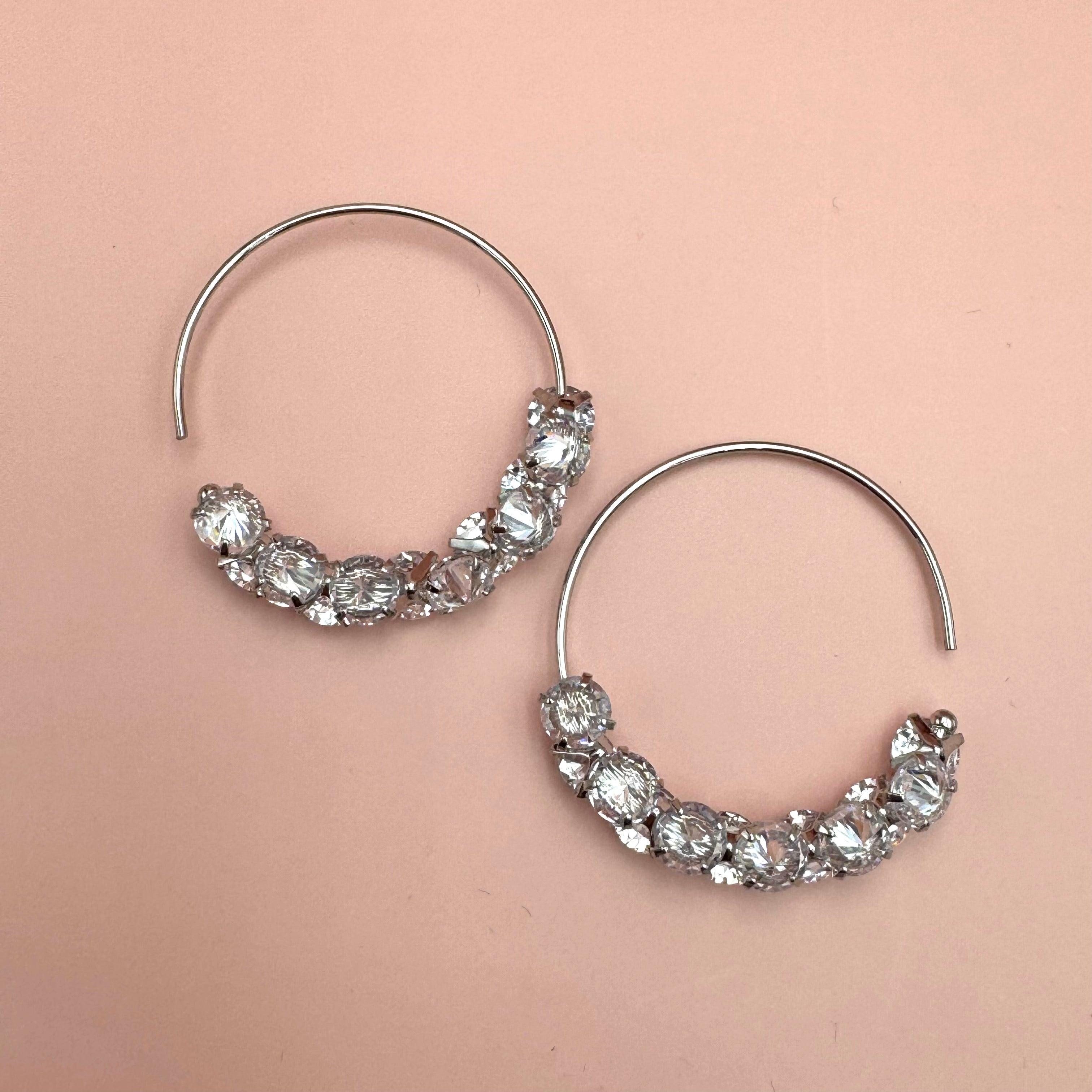 FRENCH RIVIERA | Lara Earrings - bright party earrings (silver)