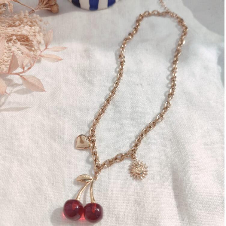 FRENCH RIVIERA | Isabelle surgical steel cherry necklace