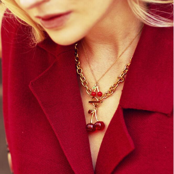 FRENCH RIVIERA | Amélie surgical steel cherry necklace