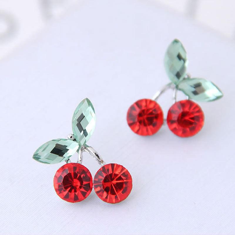 FRENCH RIVIERA | Viviana Sparkling Cherry Earrings (Silver)