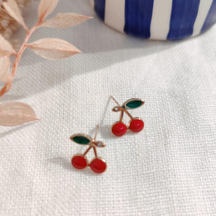 FRENCH RIVIERA | Juliette cherry studs in surgical steel