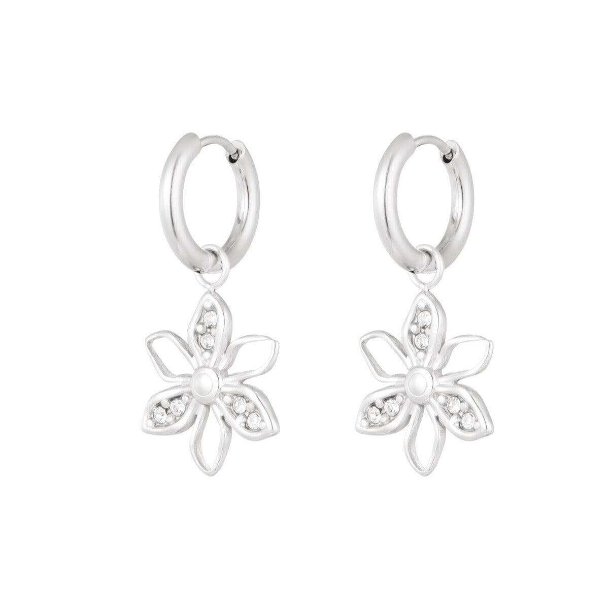 FRENCH RIVIERA | Livia surgical steel rings with floral decorations (silver)