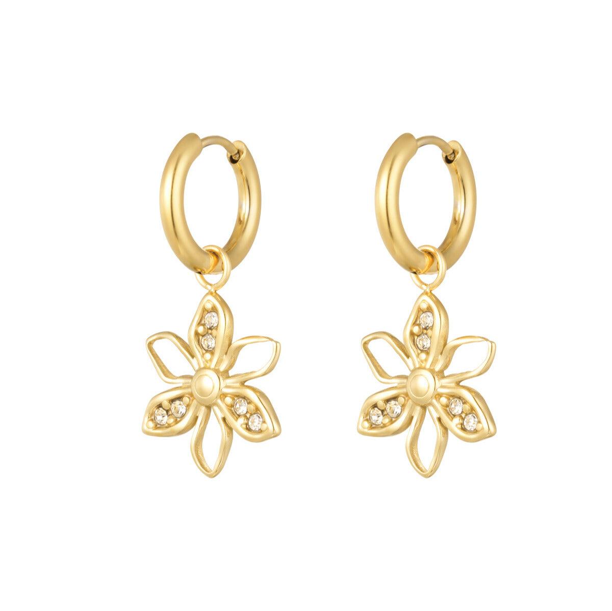 FRENCH RIVIERA | Livia surgical steel rings with floral decorations (gold)