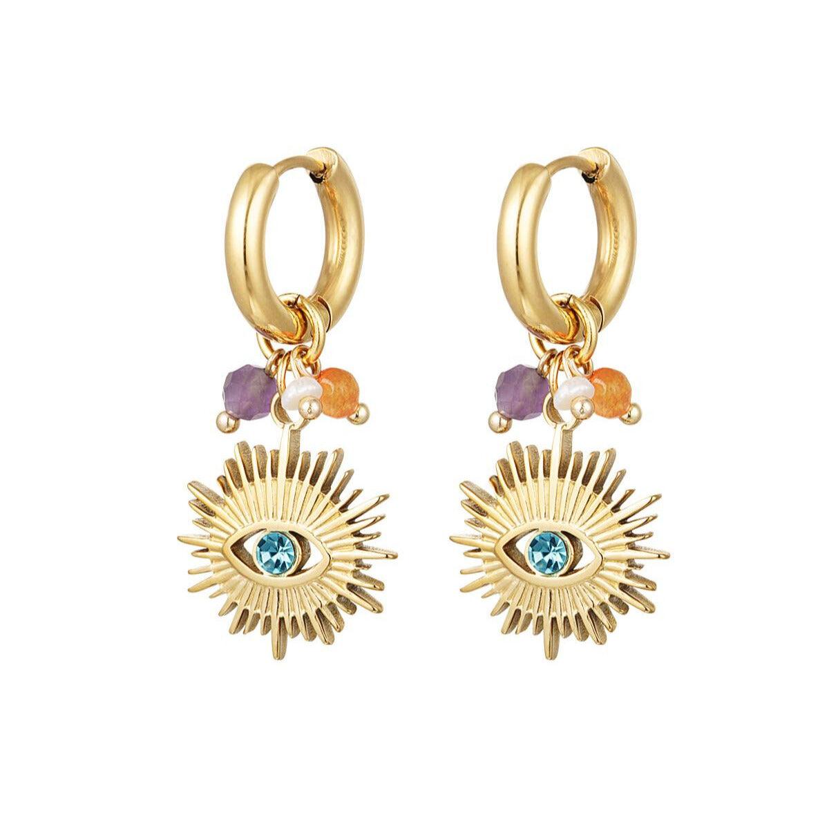 FRENCH RIVIERA | Lola eye surgical steel rings (gold)