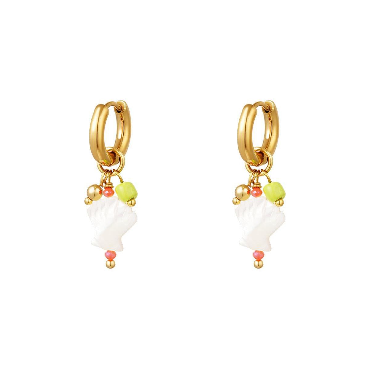 FRENCH RIVIERA | Bea surgical steel rings with seashell mascots (gold)